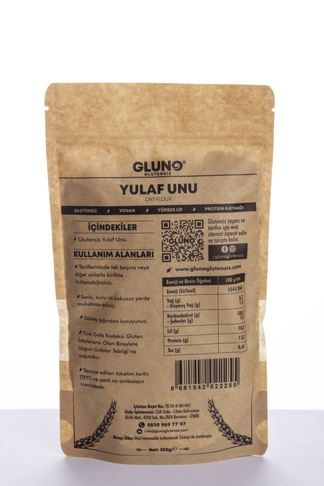 Gluno Glutensiz Yulaf Unu 250g