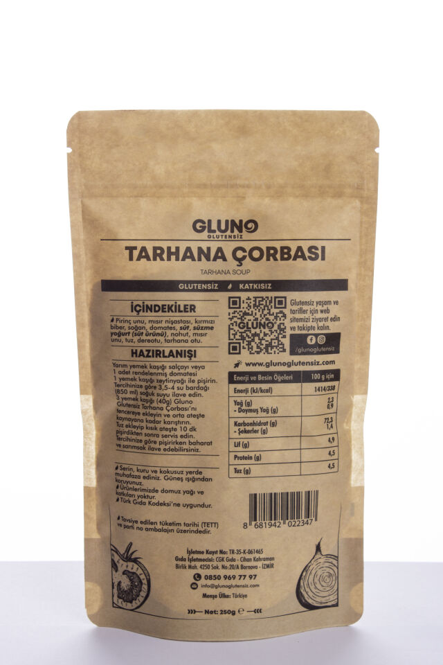 Gluno Glutensiz Tarhana Çorbası 250 Gr