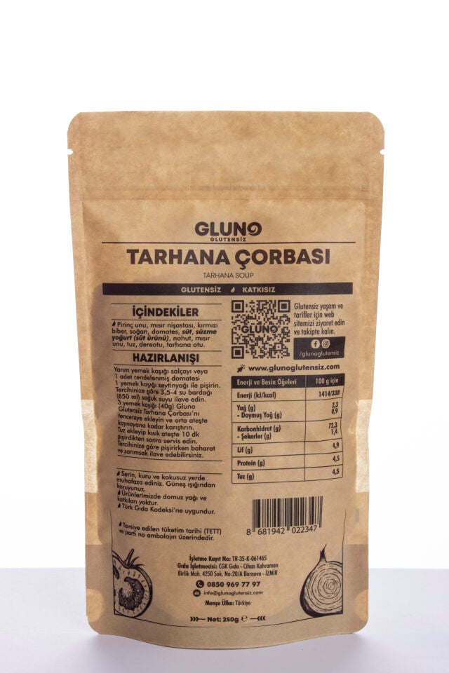 Gluno Glutensiz Tarhana Çorbası 250 Gr