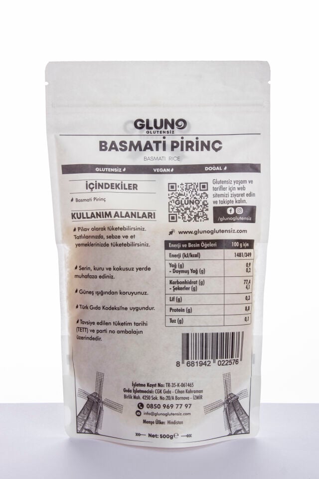 Gluno Glutensiz Basmati Pirinç 500 Gr