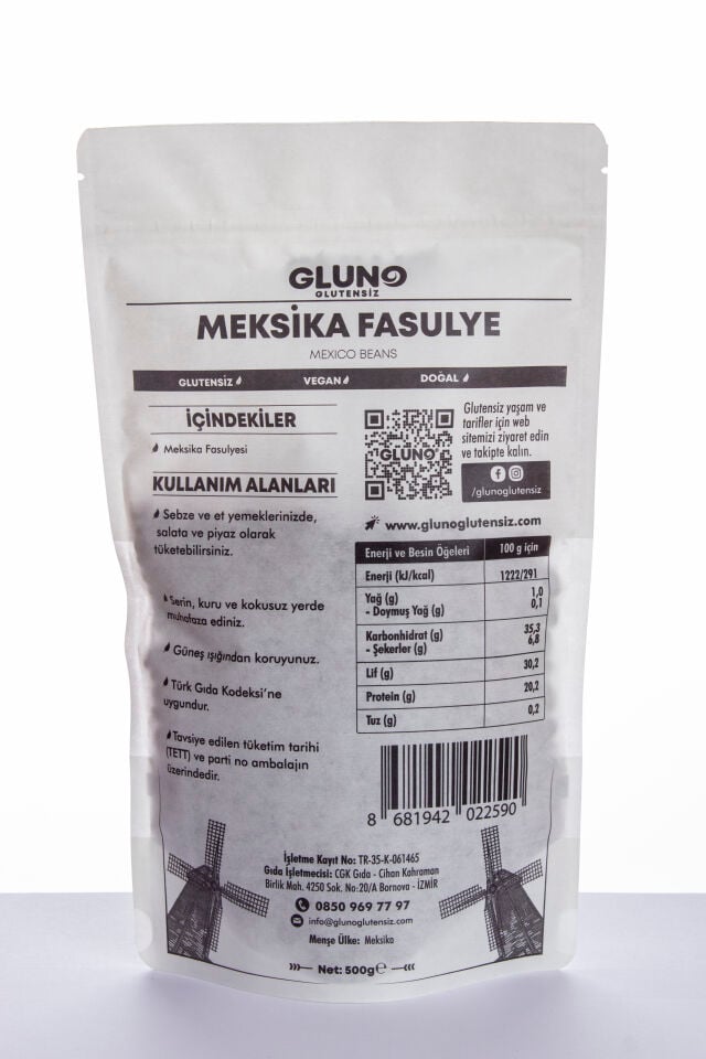 Gluno Glutensiz Meksika Fasulye 500 Gr