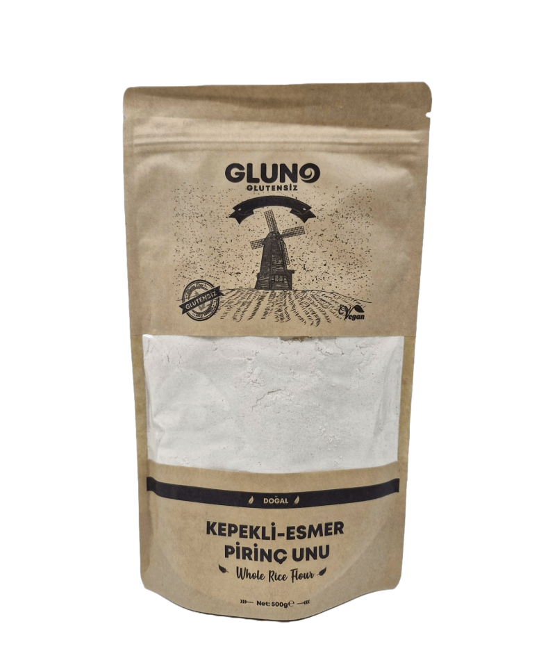 Gluno Glutensiz Kepekli-Esmer Pirinç Unu 500 Gr