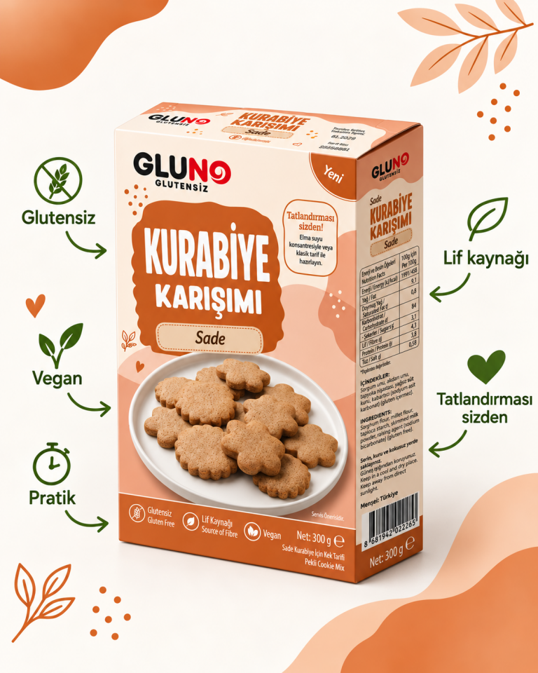 Gluno Glutensiz Sade Kurabiye Karışımı 300g