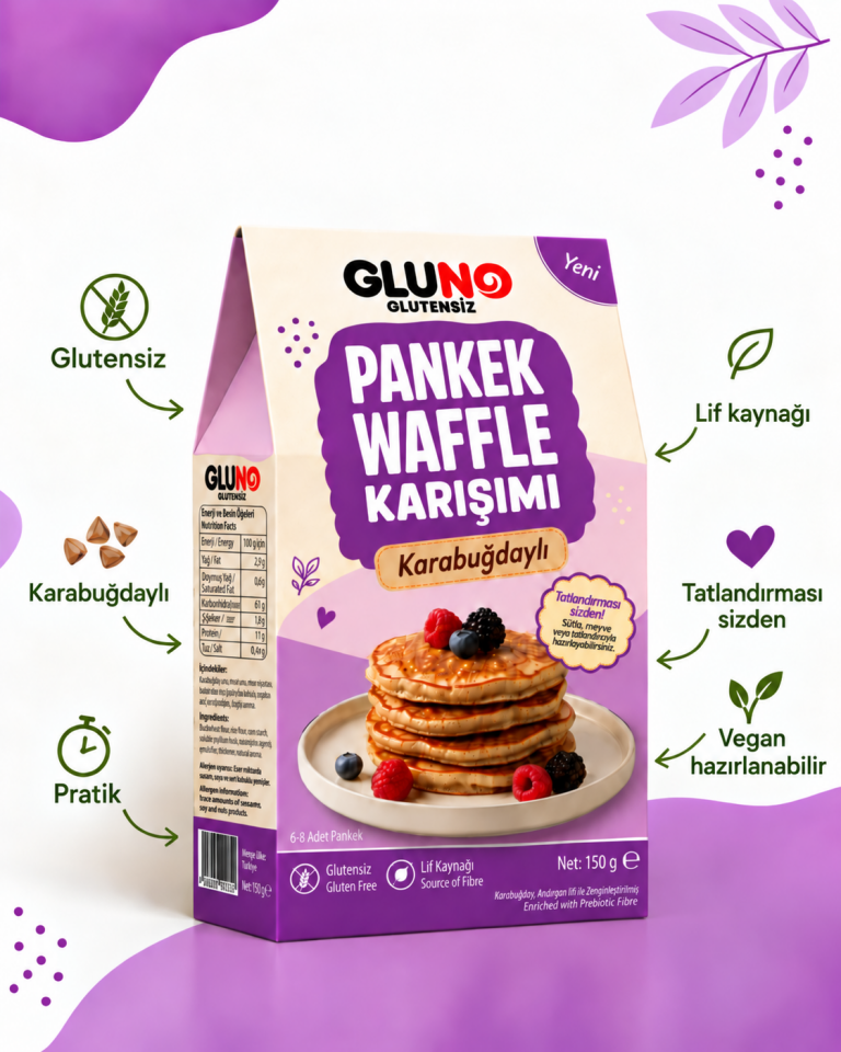 Gluno Glutensiz Karabuğdaylı Pankek-Waffle Karışımı 150g